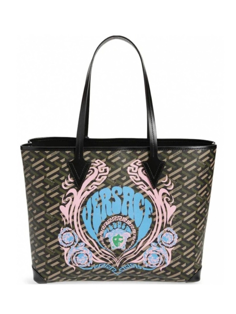 NWT Versace Medusa Greco Graffiti Logo Tote